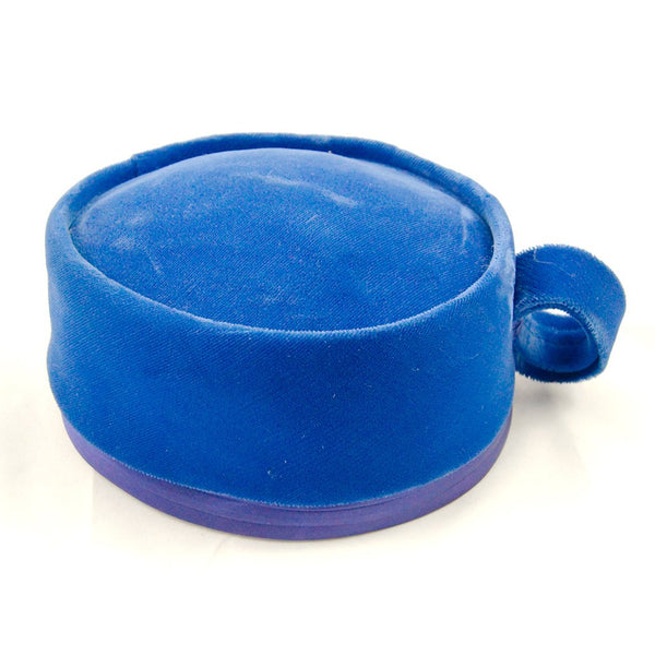 1960s Blue Velvet Pillbox Hat Cats Like Us