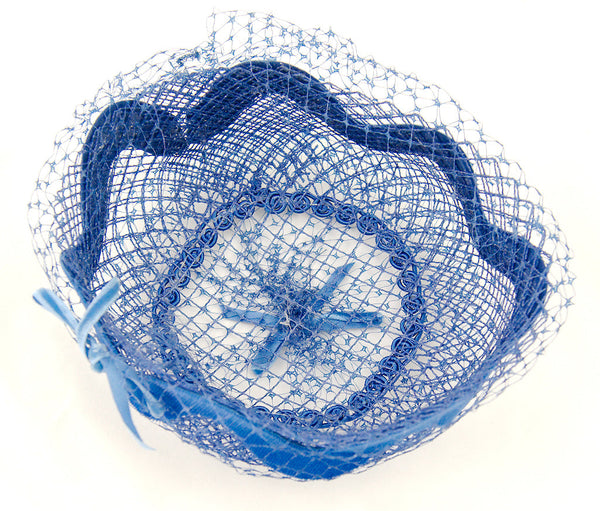1960s Blue Velvet Swirl Hat Cats Like Us