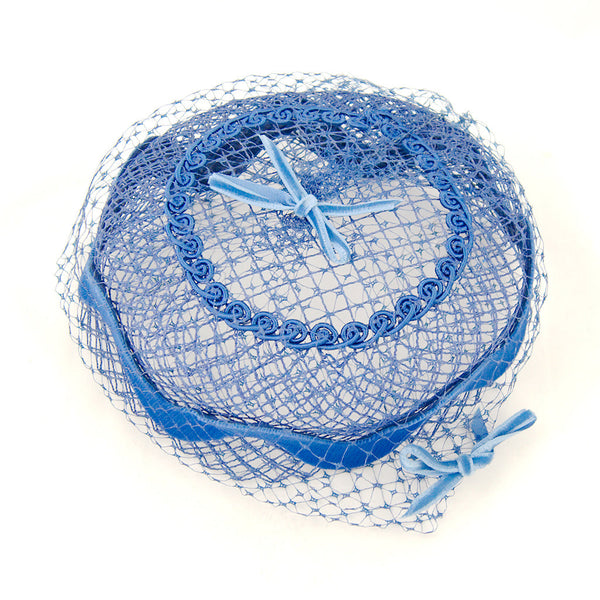 1960s Blue Velvet Swirl Hat Cats Like Us