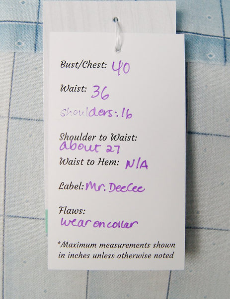 1960s Blue Window Check Shirt Cats Like Us