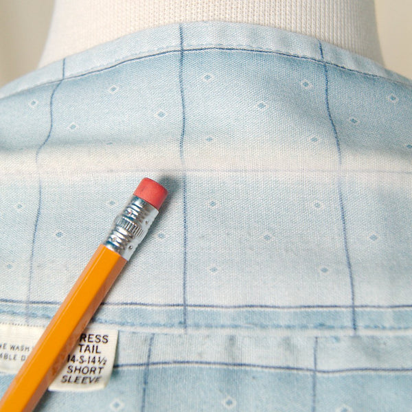 1960s Blue Window Check Shirt Cats Like Us