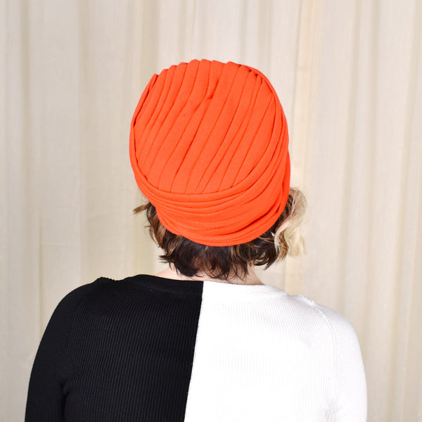 1960s Bright Red Fabric Vintage Turban Cats Like Us