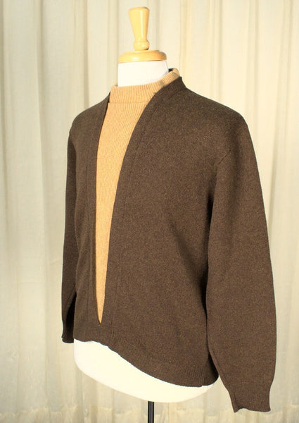 1960s Brown Faux Layer Sweater Cats Like Us