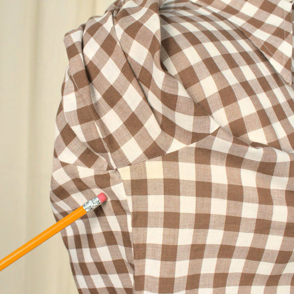 1960s Brown Gingham Shirt Cats Like Us