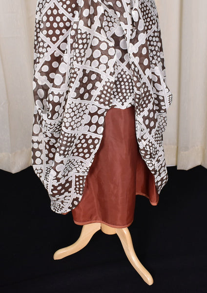 1960s Brown Ruffle Dot Vintage Dress Cats Like Us