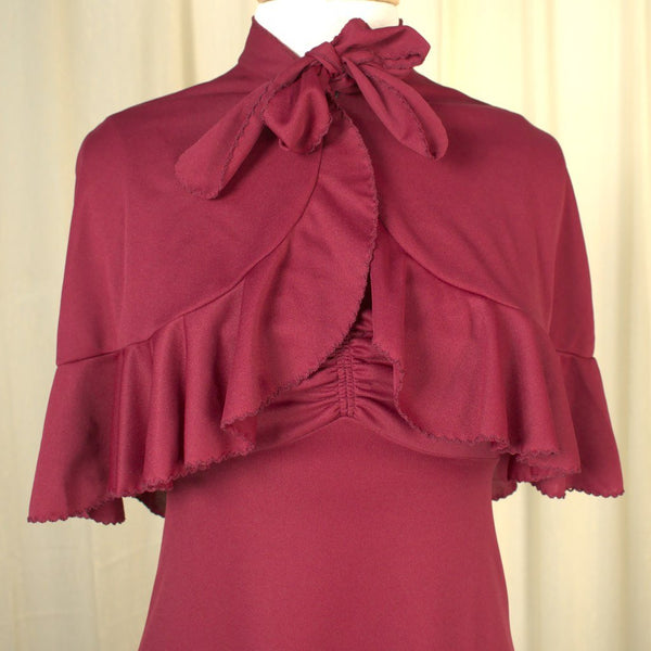 1960s Burgundy Capelet Maxi Cats Like Us