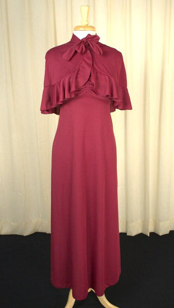 1960s Burgundy Capelet Maxi Cats Like Us
