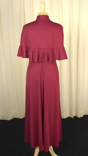 1960s Burgundy Capelet Maxi Cats Like Us
