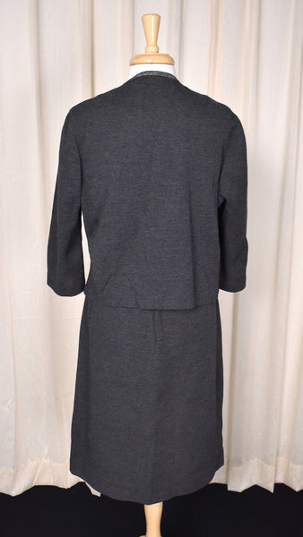 1960s Charcoal Wool Skirt Set Cats Like Us