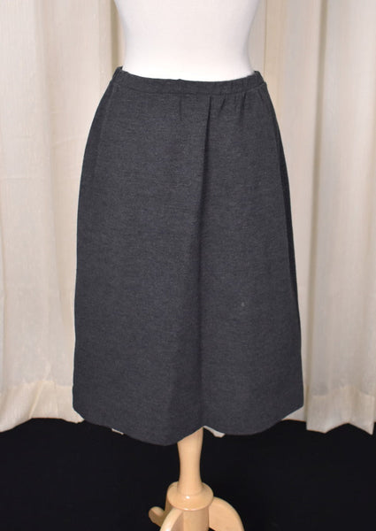 1960s Charcoal Wool Skirt Set Cats Like Us
