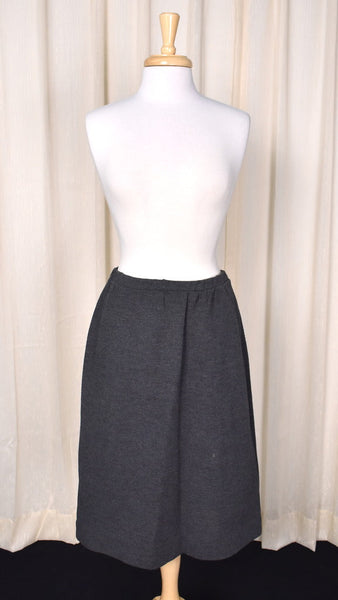 1960s Charcoal Wool Skirt Set Cats Like Us