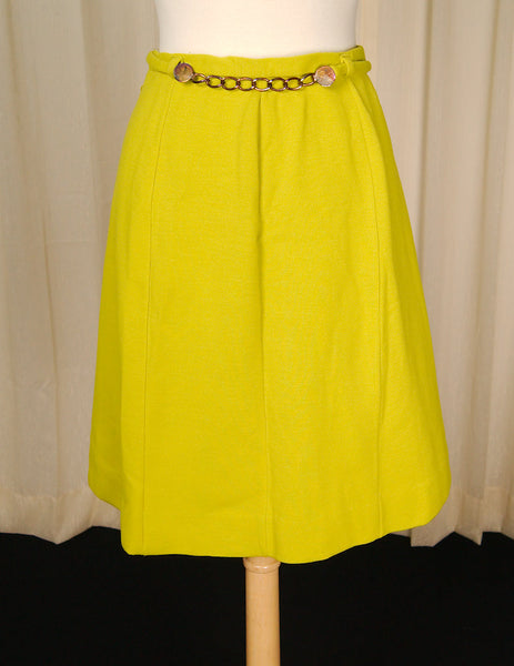 1960s Chartreuse Skirt Suit Cats Like Us