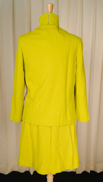 1960s Chartreuse Skirt Suit Cats Like Us