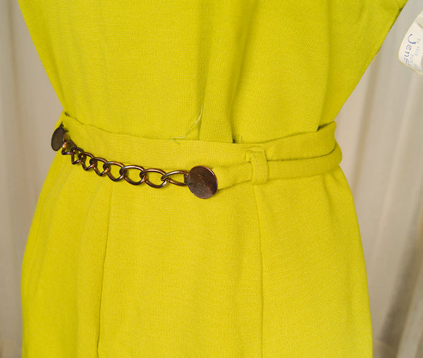 1960s Chartreuse Skirt Suit Cats Like Us