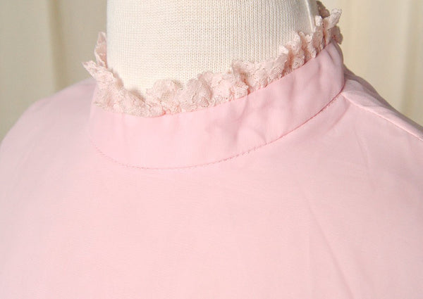 1960s Chiffon Pink Lace Dress Cats Like Us