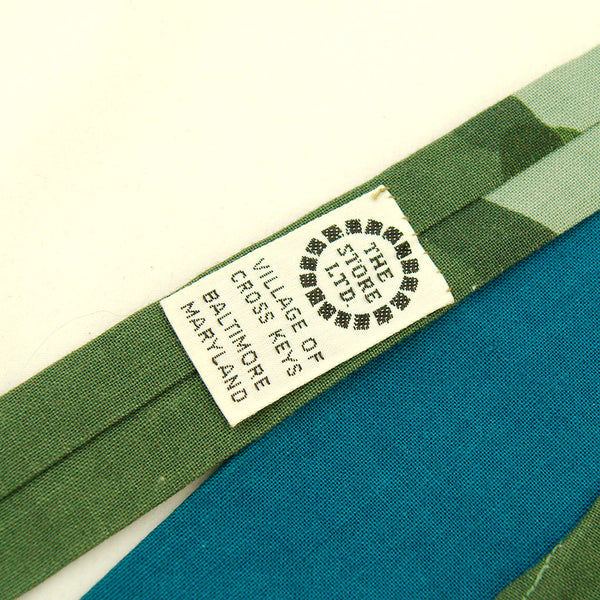 1960s Cotton Green Abstract Tie Cats Like Us
