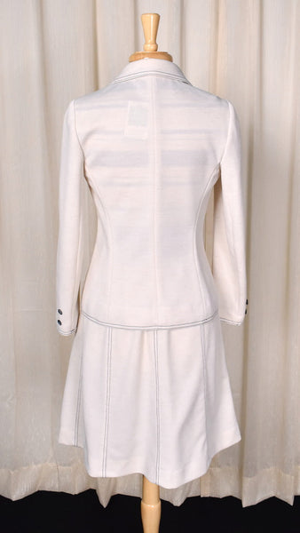 1960s Cream & Blue Dress Set Cats Like Us