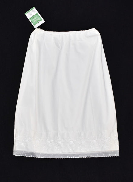 1960s Cream Emb Sheer Hem Vintage Slip Cats Like Us