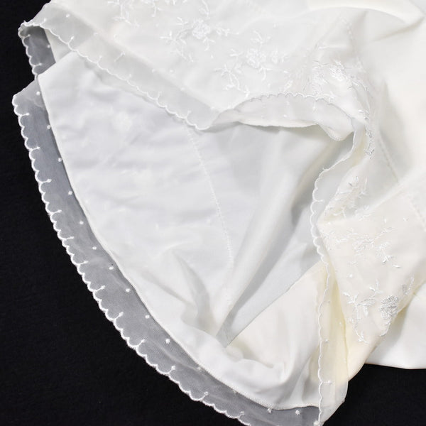 1960s Cream Emb Sheer Hem Vintage Slip Cats Like Us
