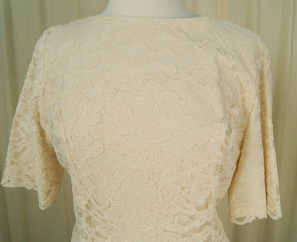 1960s Cream Lace Dress Cats Like Us