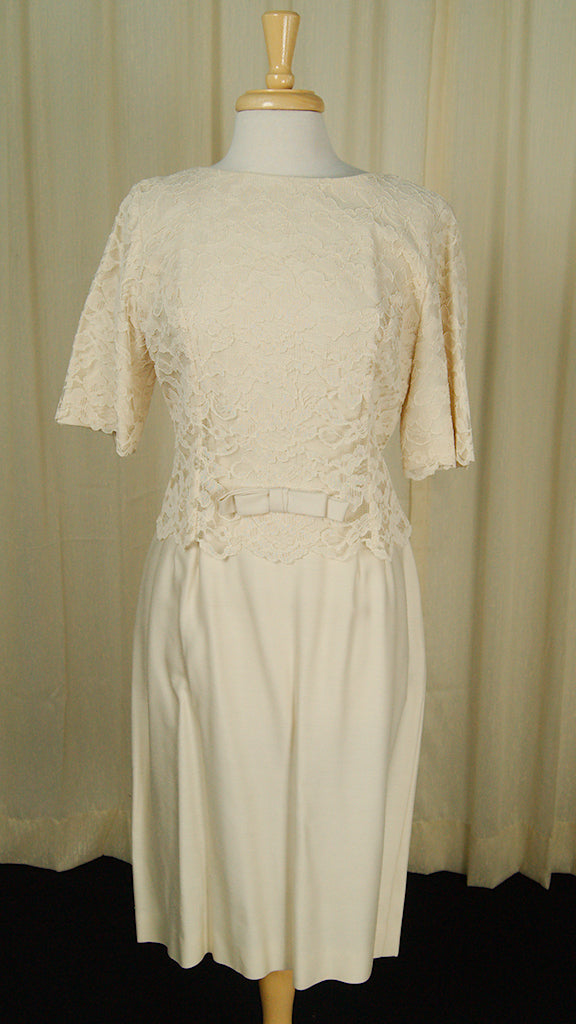 1960s Cream Lace Dress 1960s Cream Lace Dress