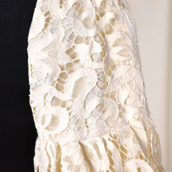 1960s Cream Lace Sleeves Dress Cats Like Us