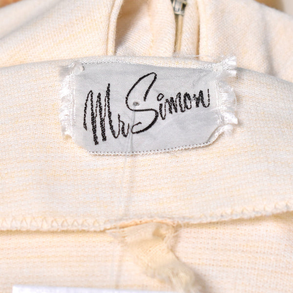 1960s Cream Striped Dress with Jacket Cats Like Us