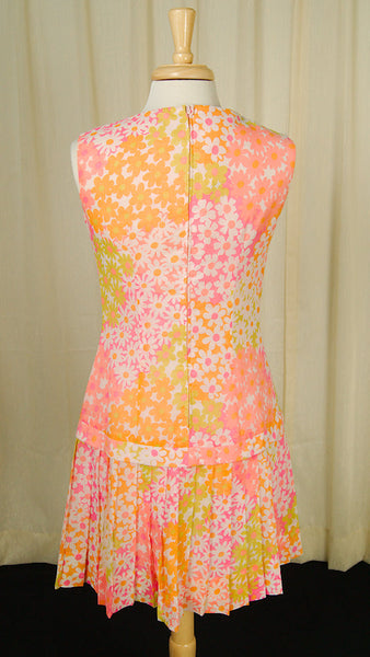 1960s Daisy Pleat Dress Cats Like Us