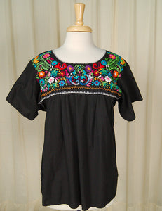1960s Embroidered Peasant Top Cats Like Us