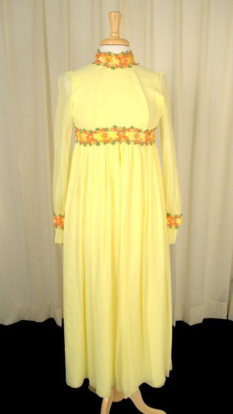 1960s Flower Child Maxi Dress Cats Like Us