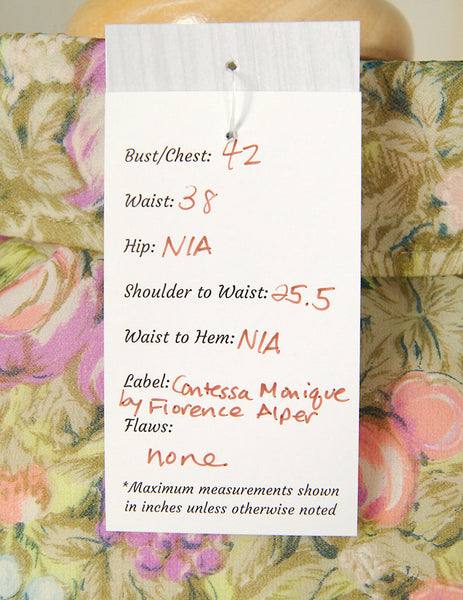 1960s Fruit Blouse Shirt Cats Like Us