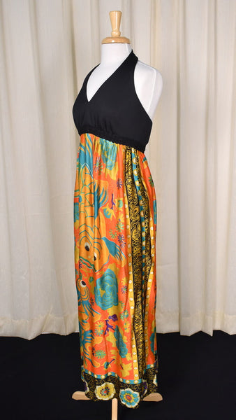 1960s Gold Fish Vintage Maxi Dress Set Cats Like Us