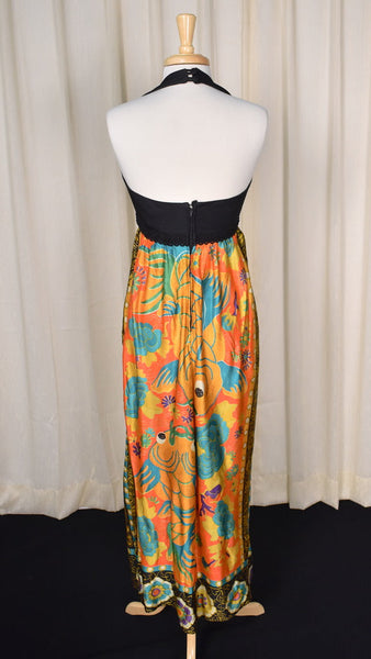 1960s Gold Fish Vintage Maxi Dress Set Cats Like Us