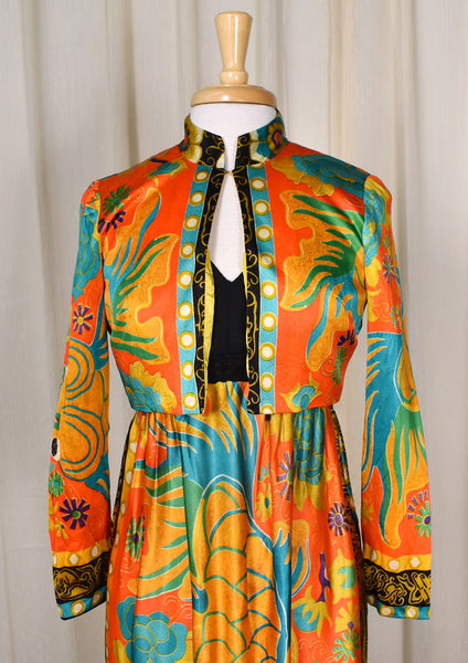 1960s Gold Fish Vintage Maxi Dress Set Cats Like Us