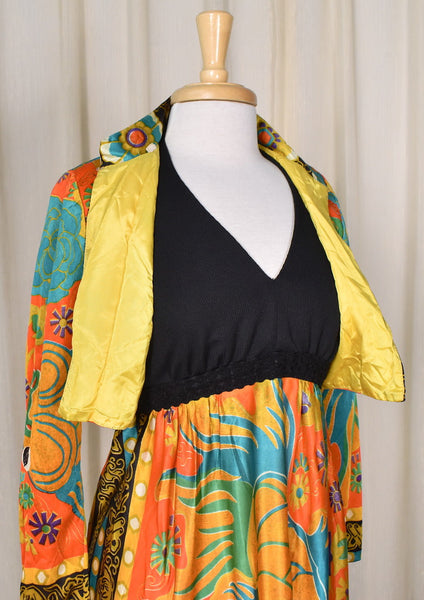 1960s Gold Fish Vintage Maxi Dress Set Cats Like Us