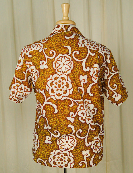 1960s Golden Hawaiian Shirt Cats Like Us