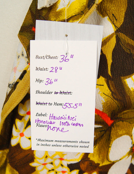 1960s Golden Hibiscus Dress Cats Like Us