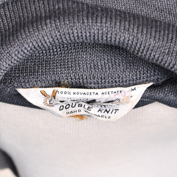 1960s Gray Striped Vintage Knit Shirt Cats Like Us