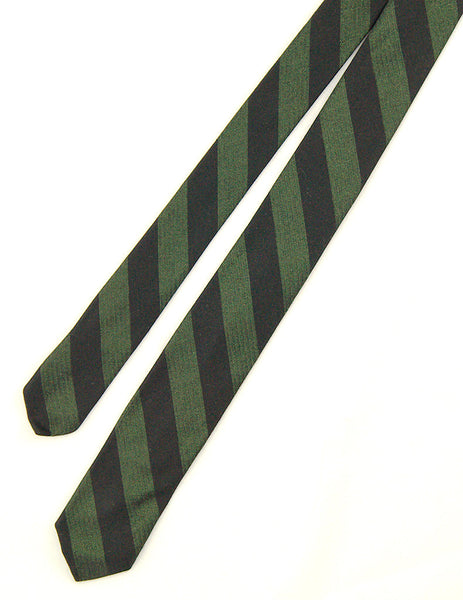 1960s Green & Black Striped Tie Cats Like Us
