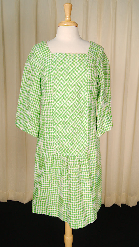 1960s Green Houndstooth Dress Cats Like Us 1960s Green Houndstooth Dress Cats Like Us