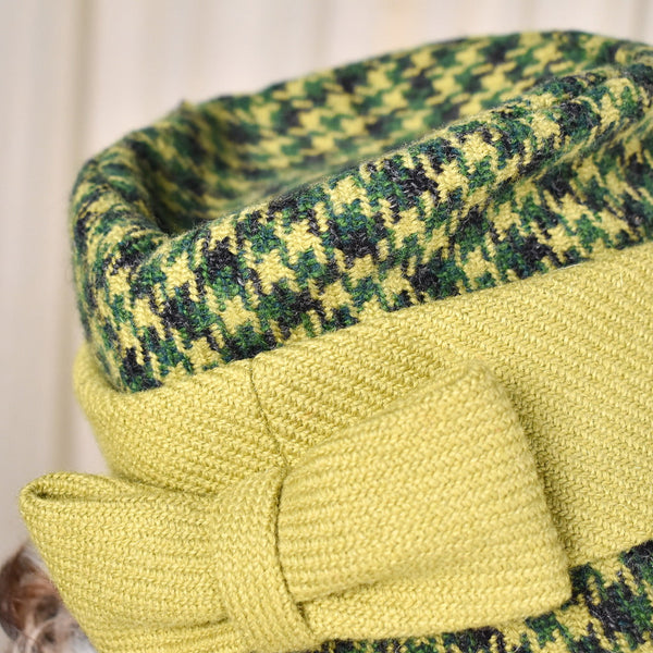 1960s Green Houndstooth Vintage Hat Cats Like Us
