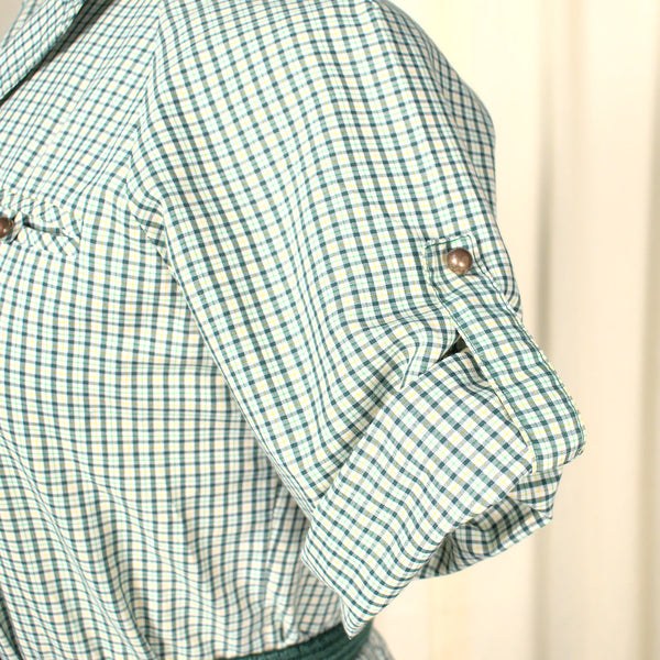 1960s Green Plaid Vintage Shirt Dress Cats Like Us