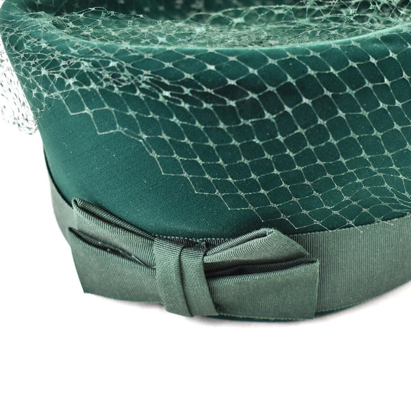 1960s Green Velvet Vintage Pillbox Hat Cats Like Us