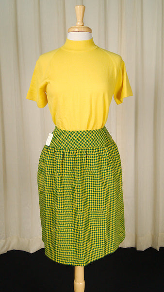 1960s Green & Yellow Skirt Cats Like Us