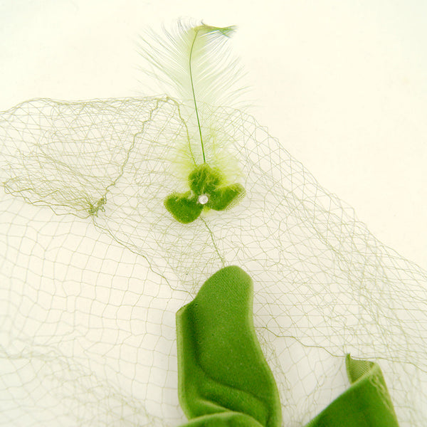 1960s Green feather Whimsy Cats Like Us