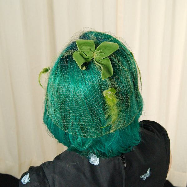1960s Green feather Whimsy Cats Like Us