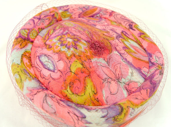 1960s Groovy Fabric Hat Cats Like Us