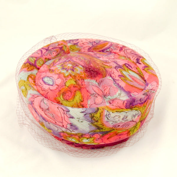 1960s Groovy Fabric Hat Cats Like Us