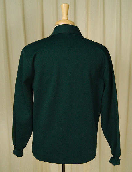1960s Hunter Green Knit Jacket Cats Like Us