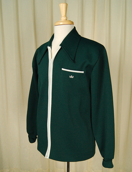 1960s Hunter Green Knit Jacket Cats Like Us